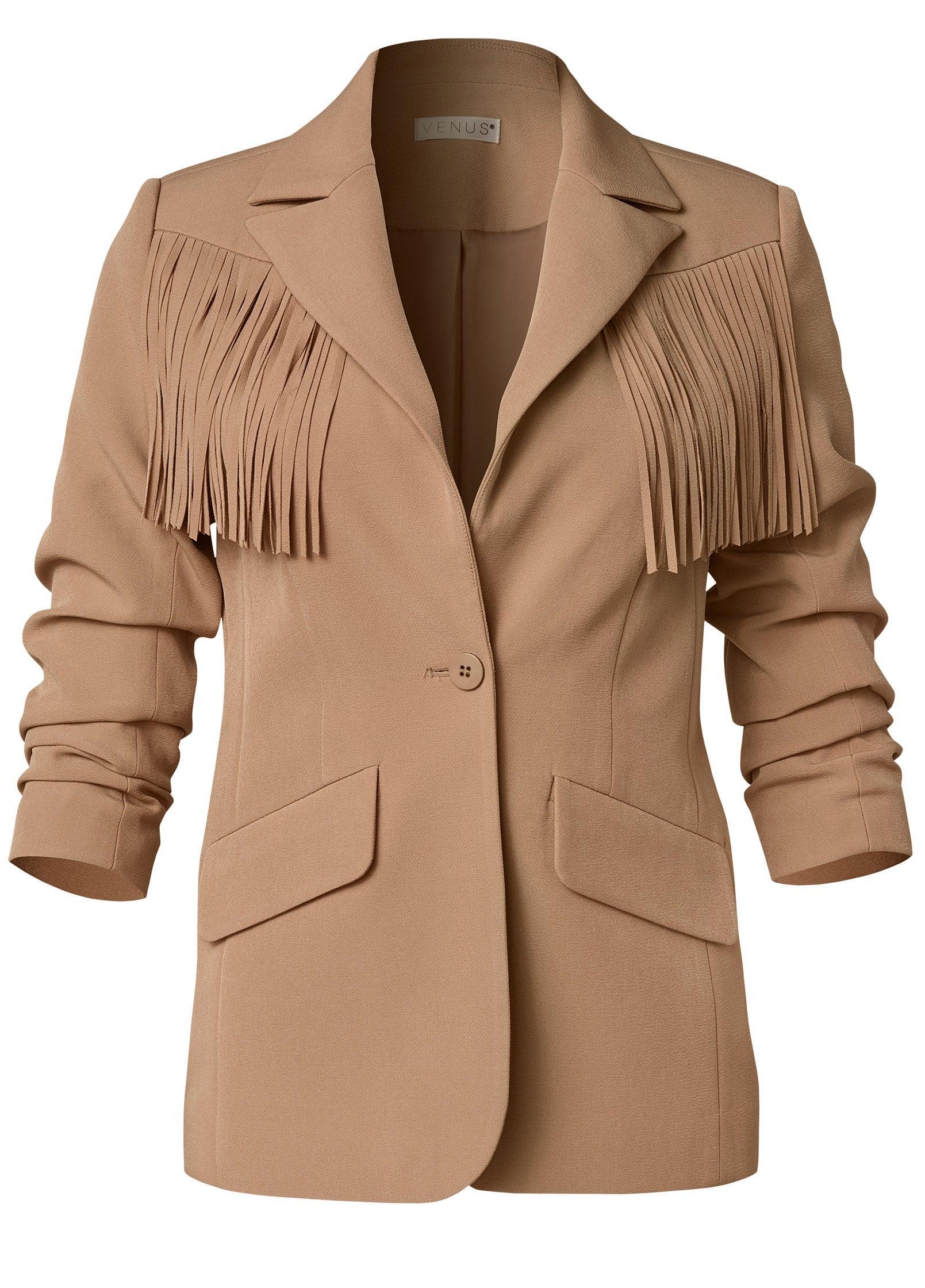 Fringe Suiting Blazer - Camel Product Image