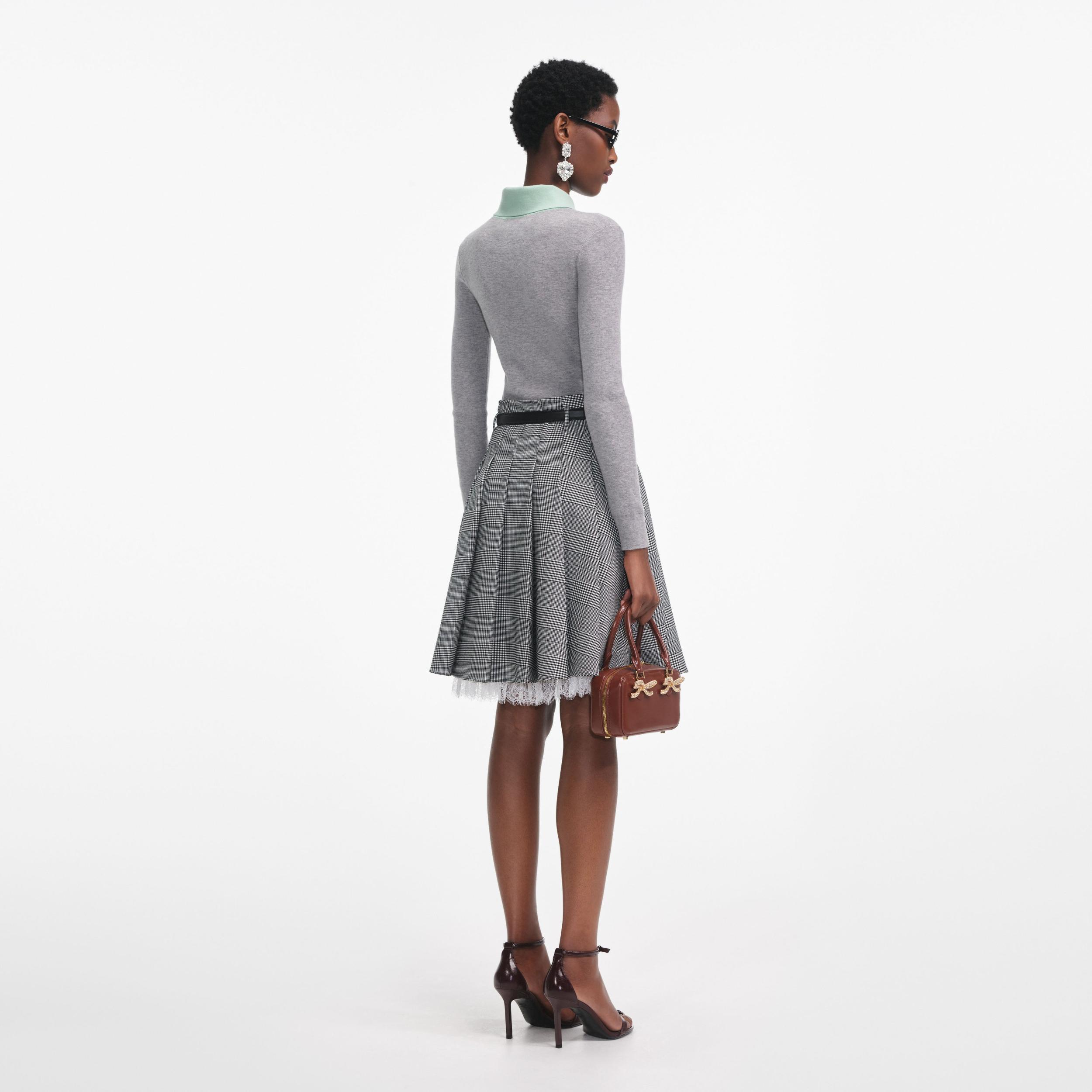 Grey Merino Wool Cardigan Product Image