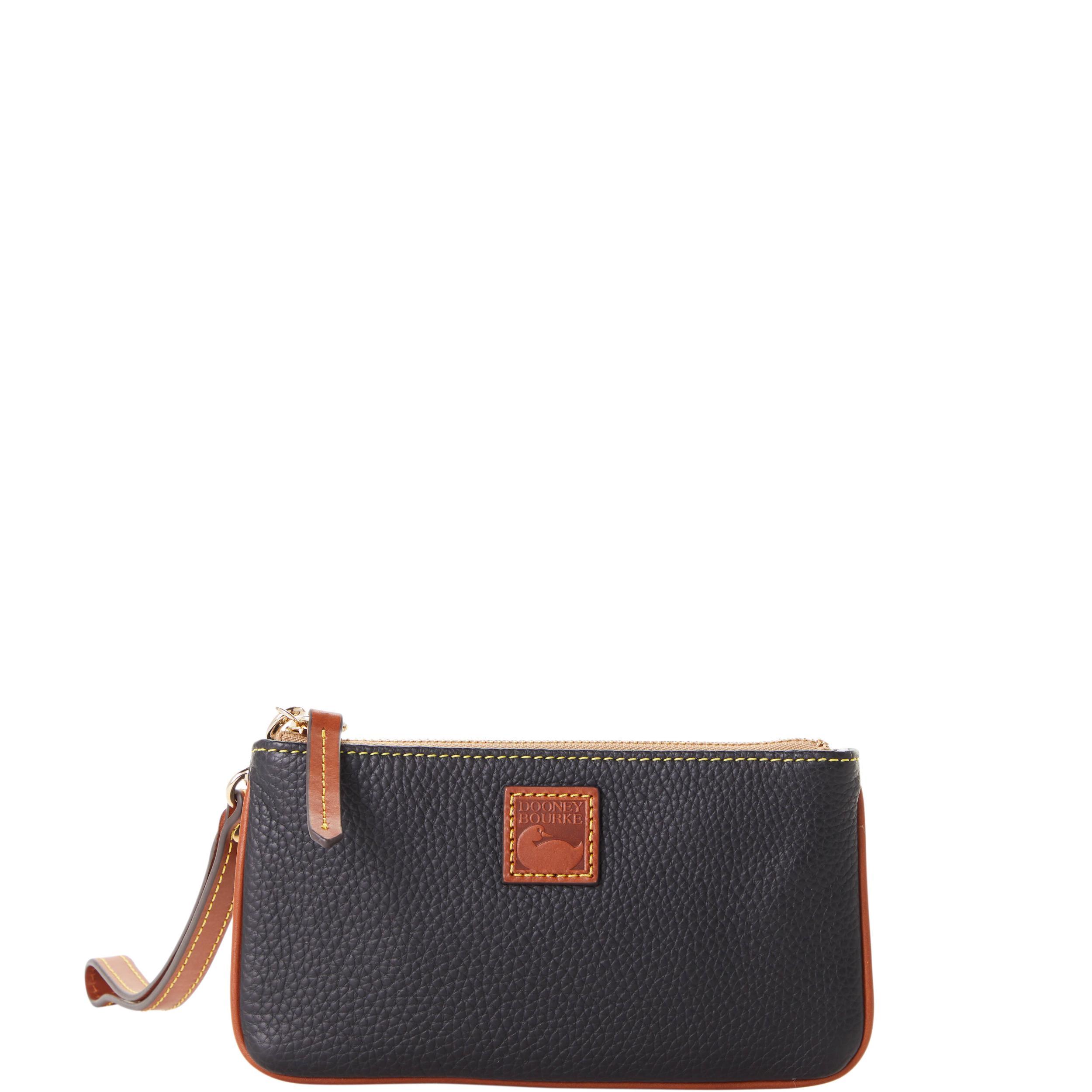 Dooney & Bourke Womens Pebble Grain Medium Leather Wristlet in Wine Product Image