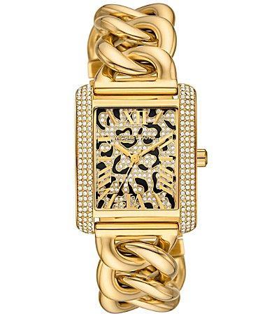 Michael Kors Womens Crystal Emery Three-Hand Stainless Steel Bracelet Watch Product Image