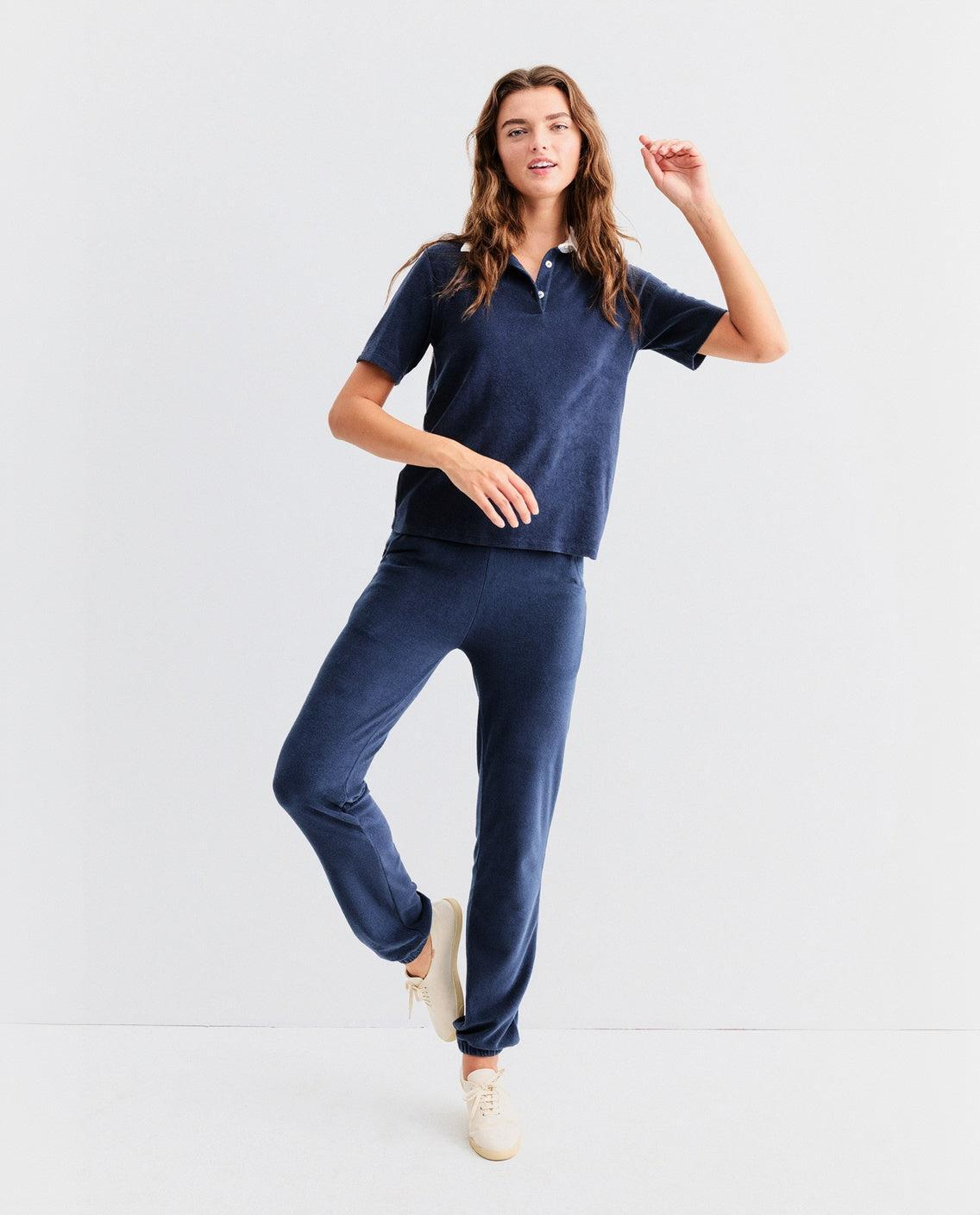 The Terry Polo - Navy Female Product Image
