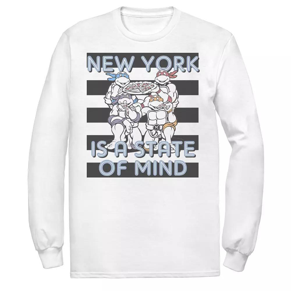 Men's Ninja Turtles New York Is A State Of Mind Striped Long Sleeve Tee, Size: Medium, White Product Image