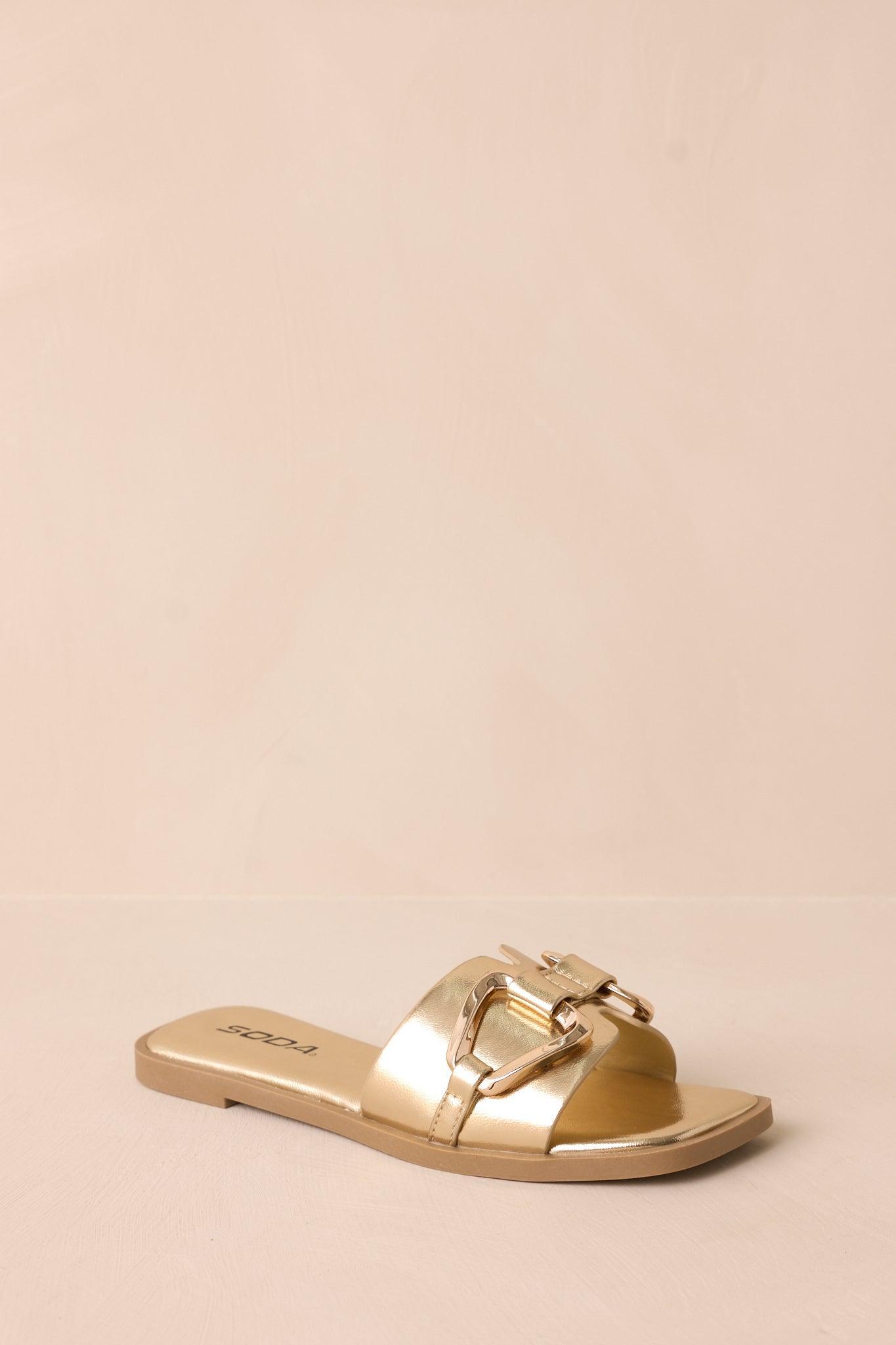 Stepping Stones Metallic Gold Sandals Product Image