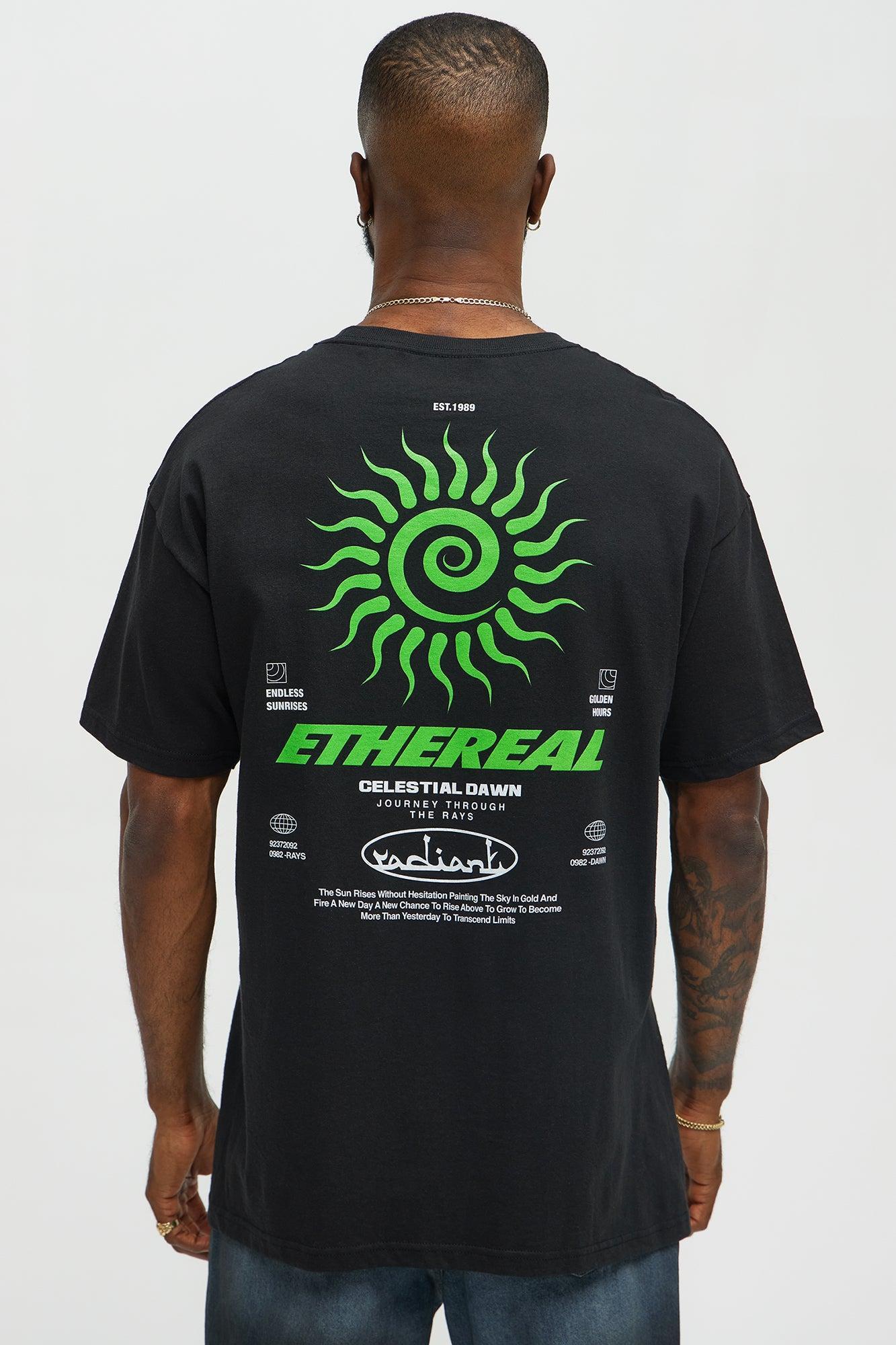 Ethereal Celestial Dawn Short Sleeve Tee - Black Product Image