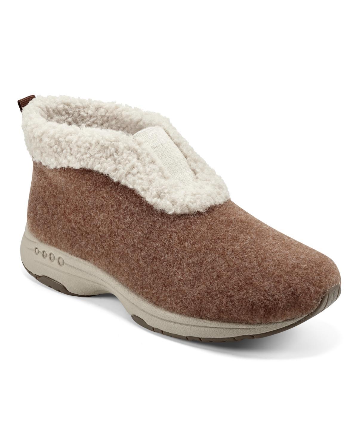 Easy Spirit Treepose Women's Faux-Fur Slipper Boots, Size: 7, Medium Gray Felt Product Image