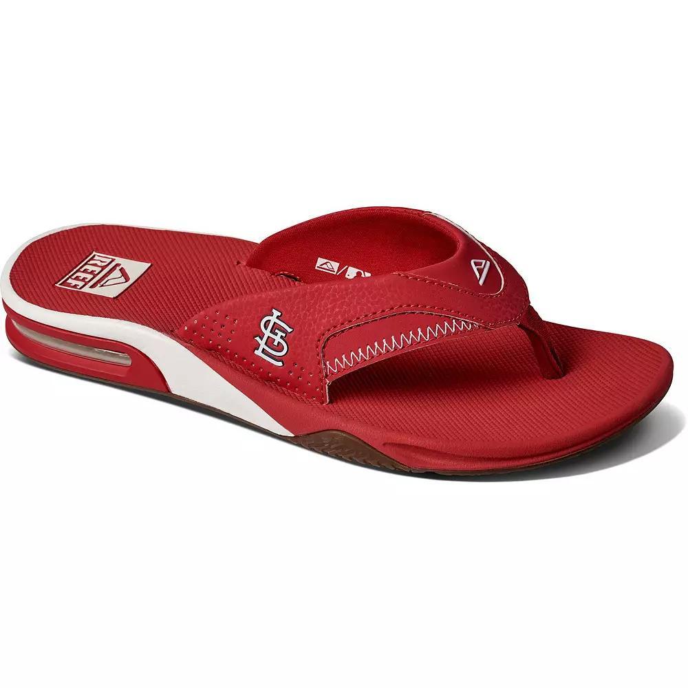 Mens REEF St. Louis Cardinals Fanning Bottle Opener Sandals Product Image