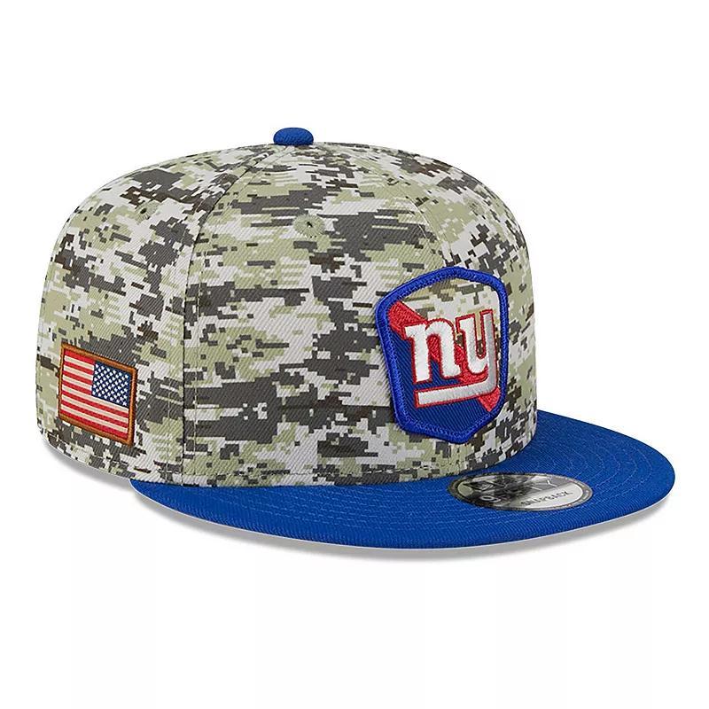 Mens New Era Camo/Royal New York Giants 2023 Salute To Service 9FIFTY Snapback Hat Product Image