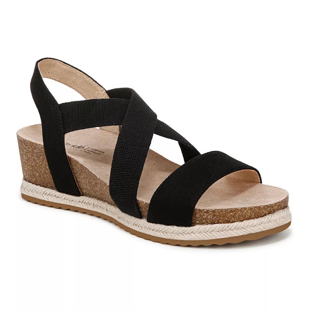 LifeStride Breeze Women's Strappy Wedge Sandals, Size: 6, Black Fabric Product Image