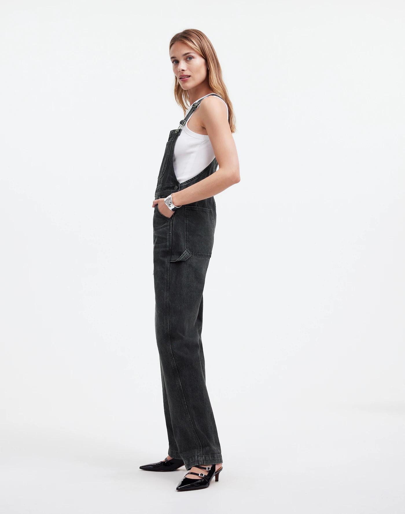 Denim Oversized Carpenter Overalls in Oakville Wash Product Image