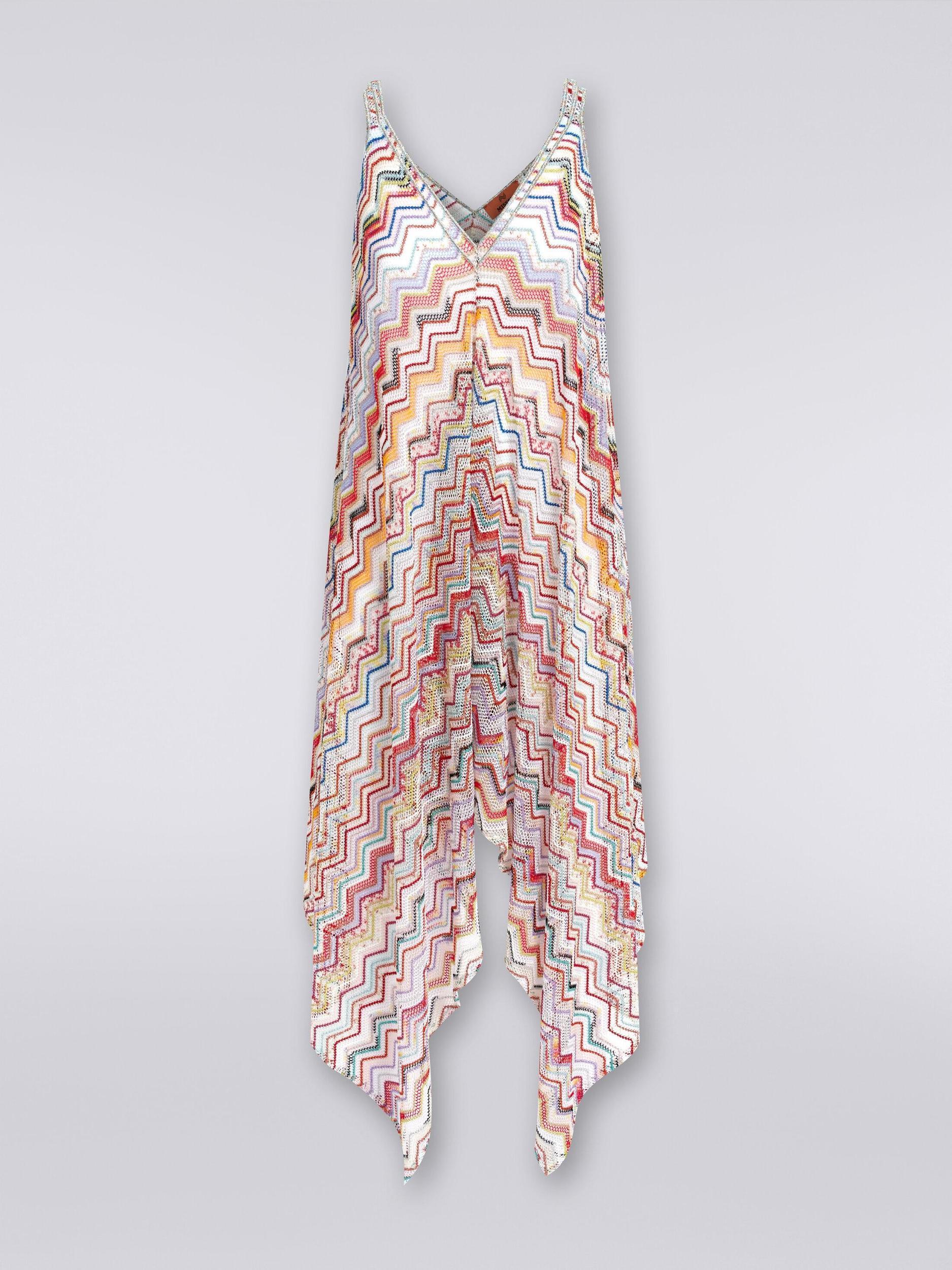 Long cover up in zigzag crochet with lurex Product Image