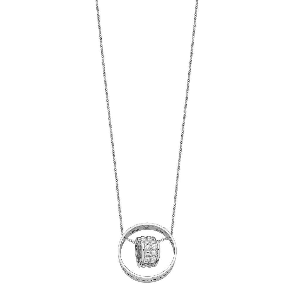 Sentimental Expressions Sterling Silver Cubic Zirconia Antiqued Mother & Daughter Necklace, Women's, Size: 18" Product Image