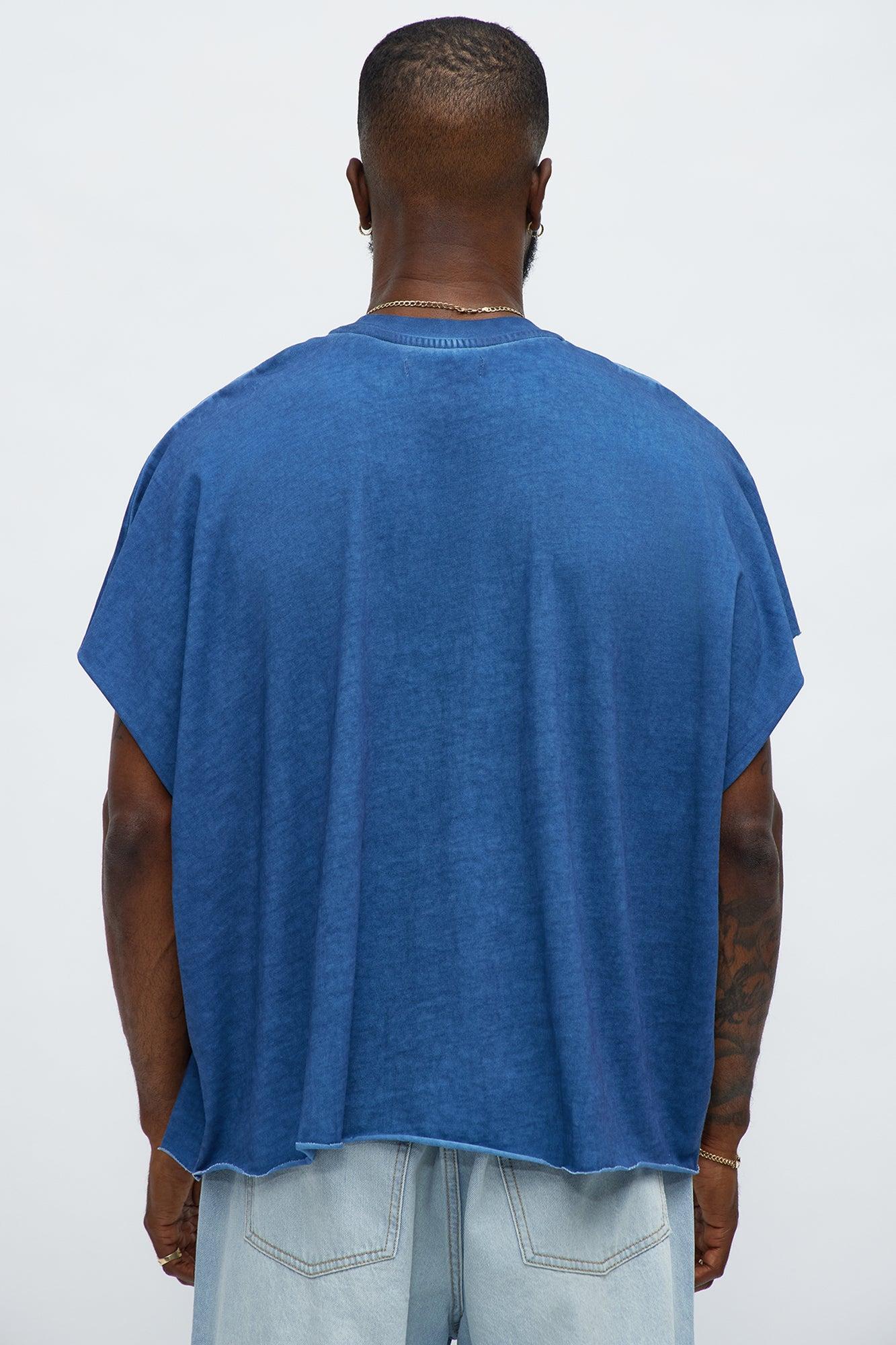 Oversized Float Heavy Jersey Muscle Tee - Navy Product Image