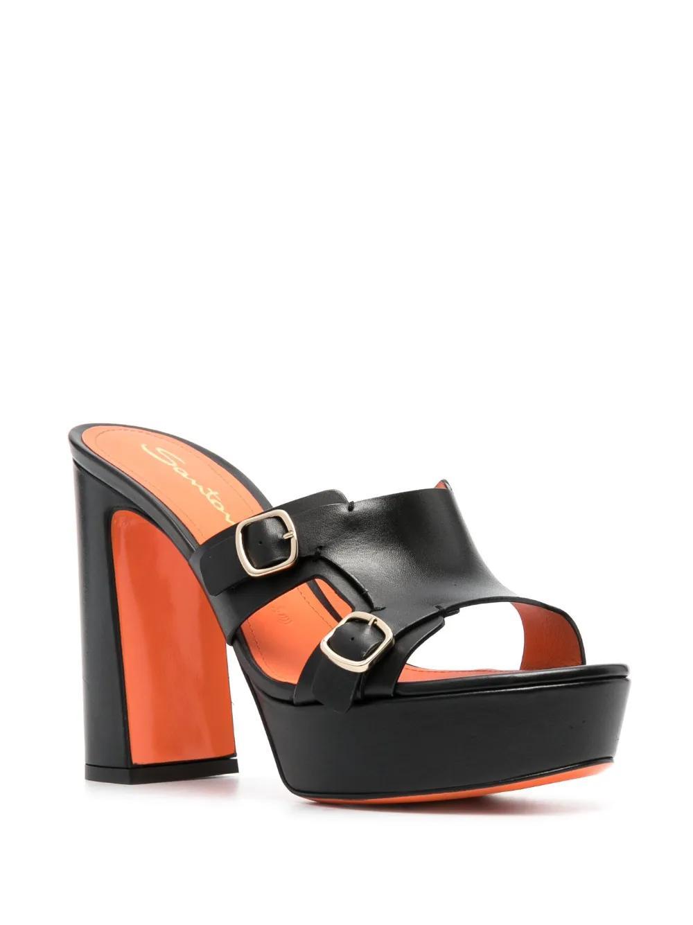SANTONI Ivory 130mm Open-toe Sandals In Black Product Image