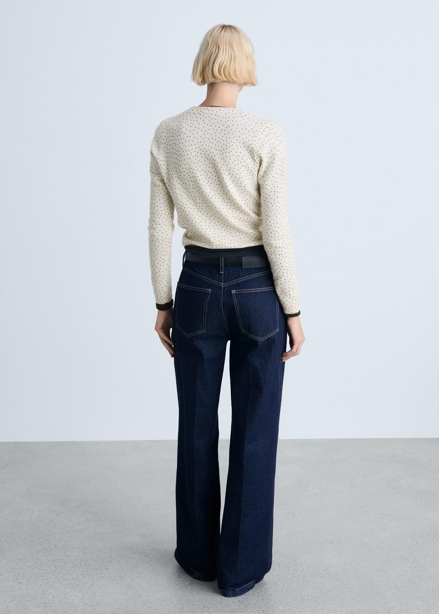 Polka-dot knitted cardigan - Women | MANGO USA Product Image