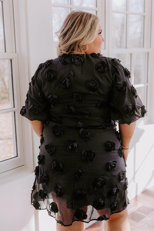 Dream Come True Applique Mini Dress in Black Curves Product Image