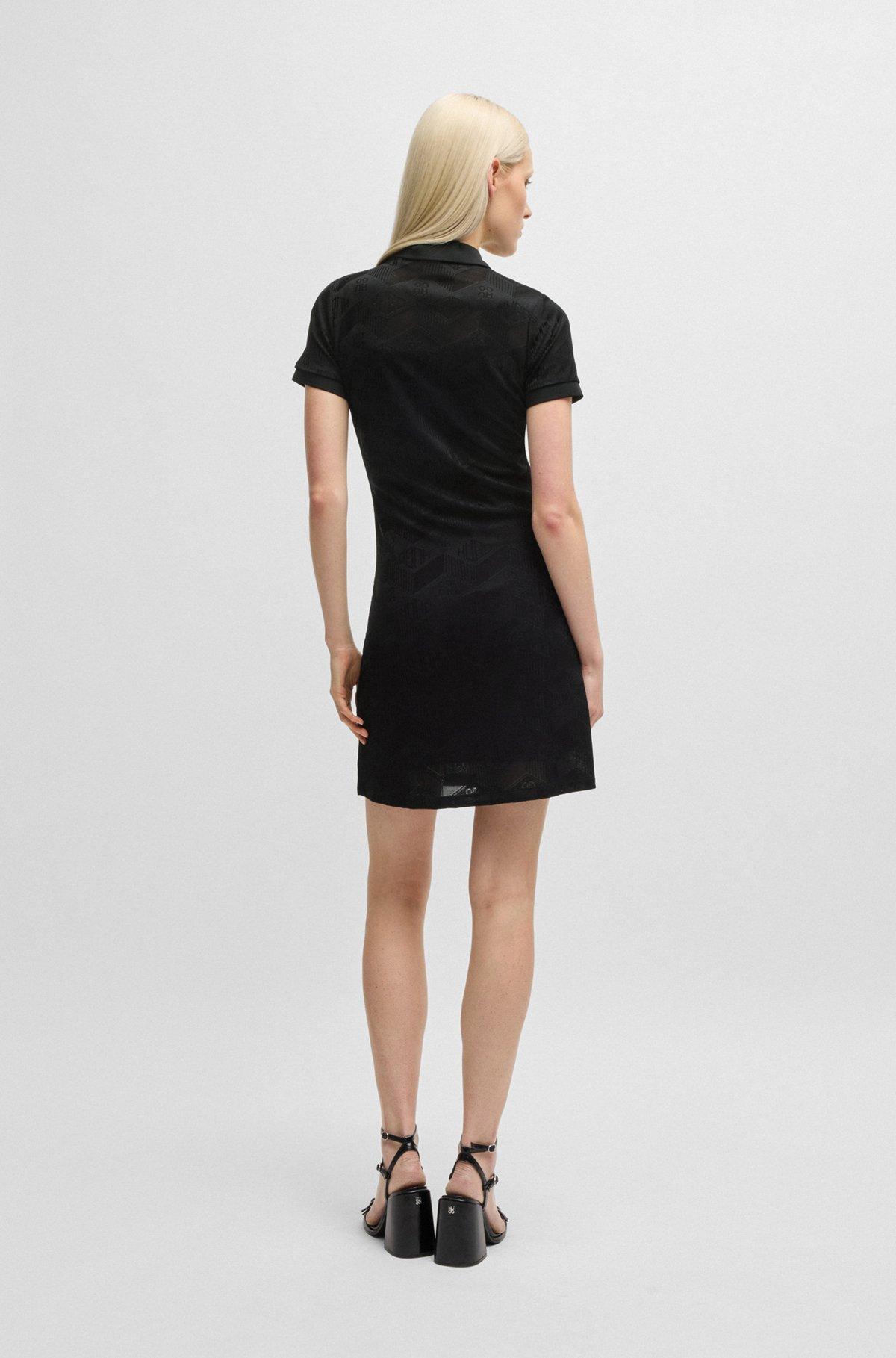 Jacquard-knit dress with logo-zip placket Product Image