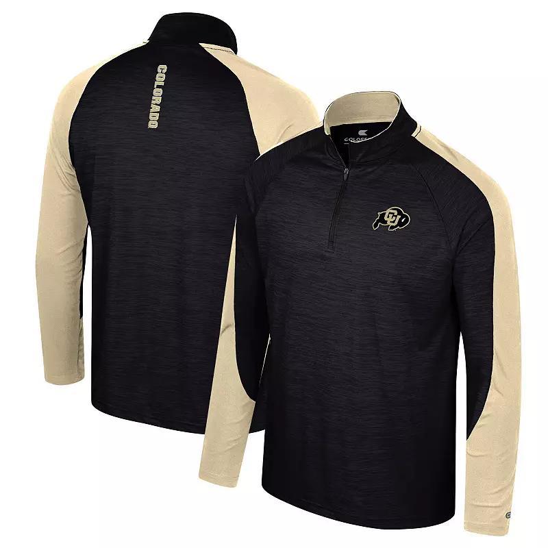 Men's Colosseum Black Appalachian State Mountaineers Langmore Raglan Quarter-Zip Top, Size: Large, App Black Product Image