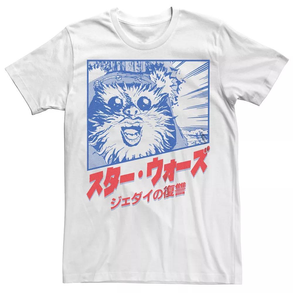 Men's Star Wars Manga Panel Ewok Tee, Size: Small, White Product Image