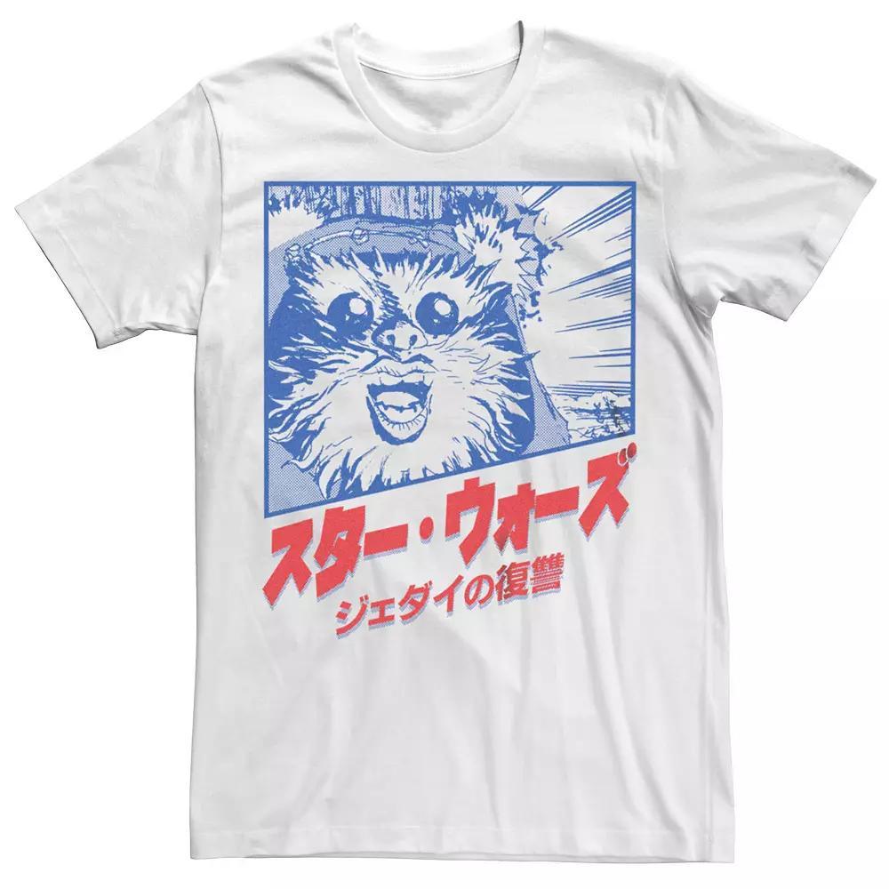 Men's Star Wars Manga Panel Ewok Tee, Size: Small, White Product Image