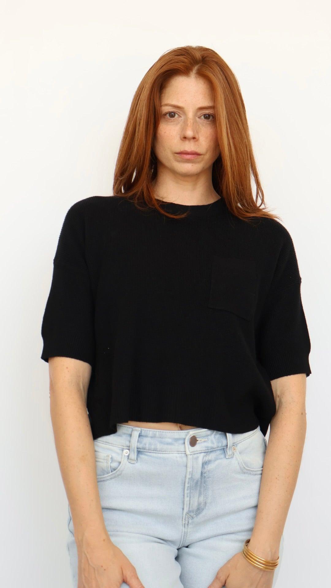 Amy Short Sleeve Knit Top Product Image