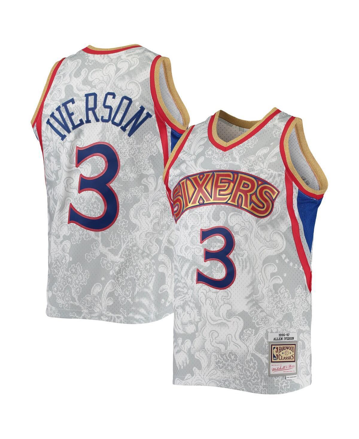Men's Mitchell & Ness Allen Iverson White Philadelphia 76ers Hardwood Classics 1996/97 Lunar New Year Swingman Jersey, Size: Small, 76r White Product Image