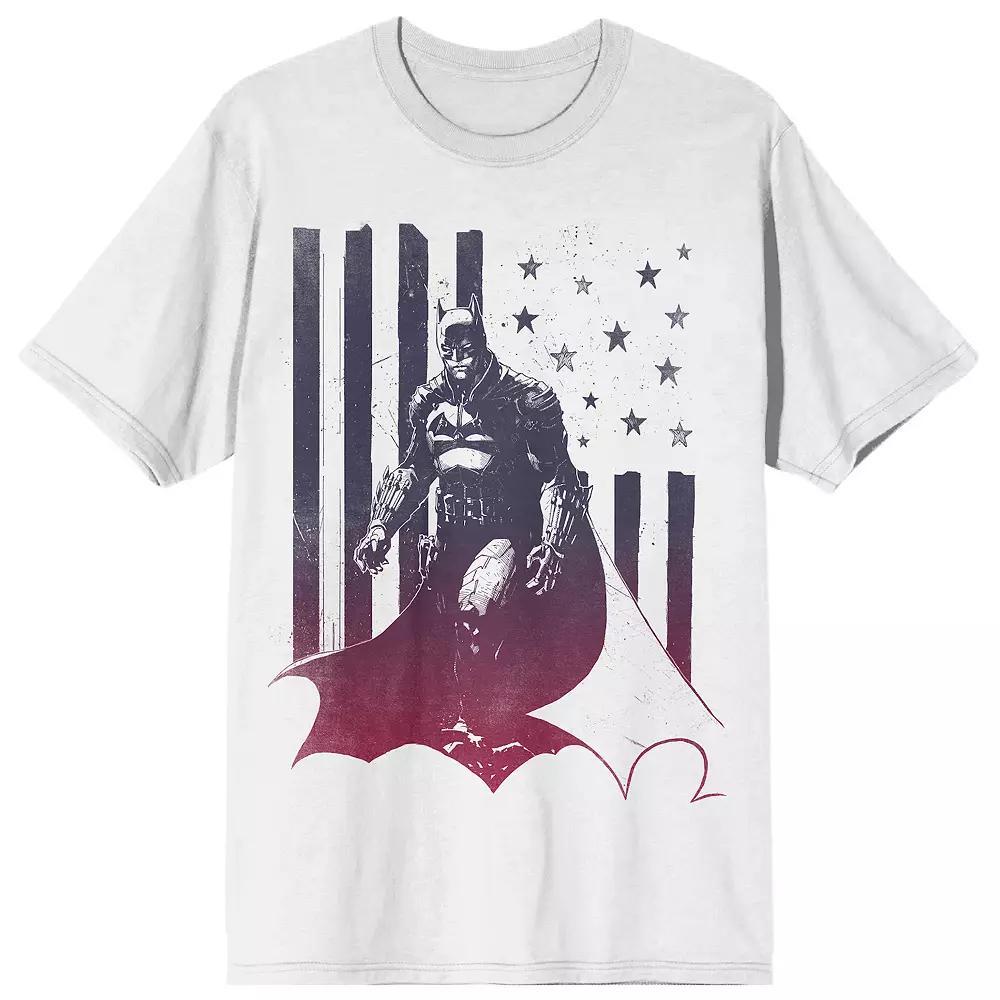 Men's Batman Americana Stars Tee, Size: XXL, White Product Image