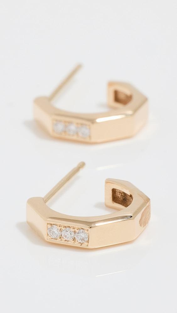 Zoe Chicco 14k Gold Octagon Huggie Hoops | Shopbop Product Image