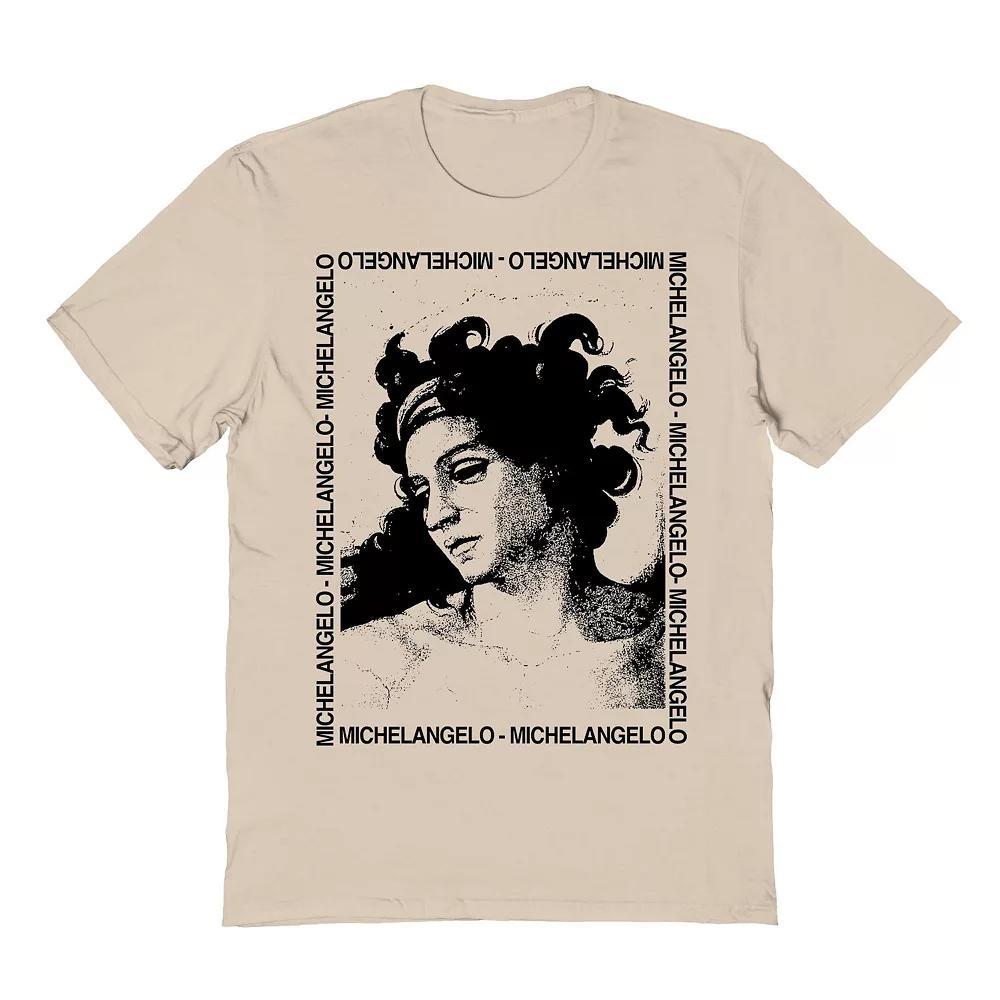 Men's Michelangelo Wrapping Text Fine Art Graphic Tee, Size: XL, Brown Product Image