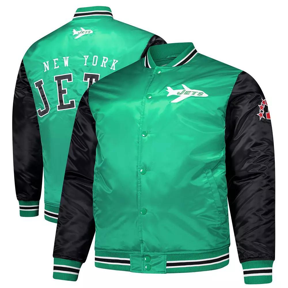 Men's Mitchell & Ness Kelly Green New York Jets Team Satin Jacket, Size: 2XLT Product Image