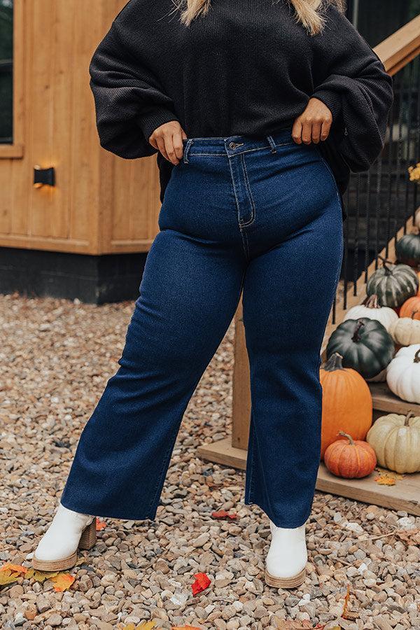 The Adriana High Waist Wide Leg Jean in Dark Wash Product Image