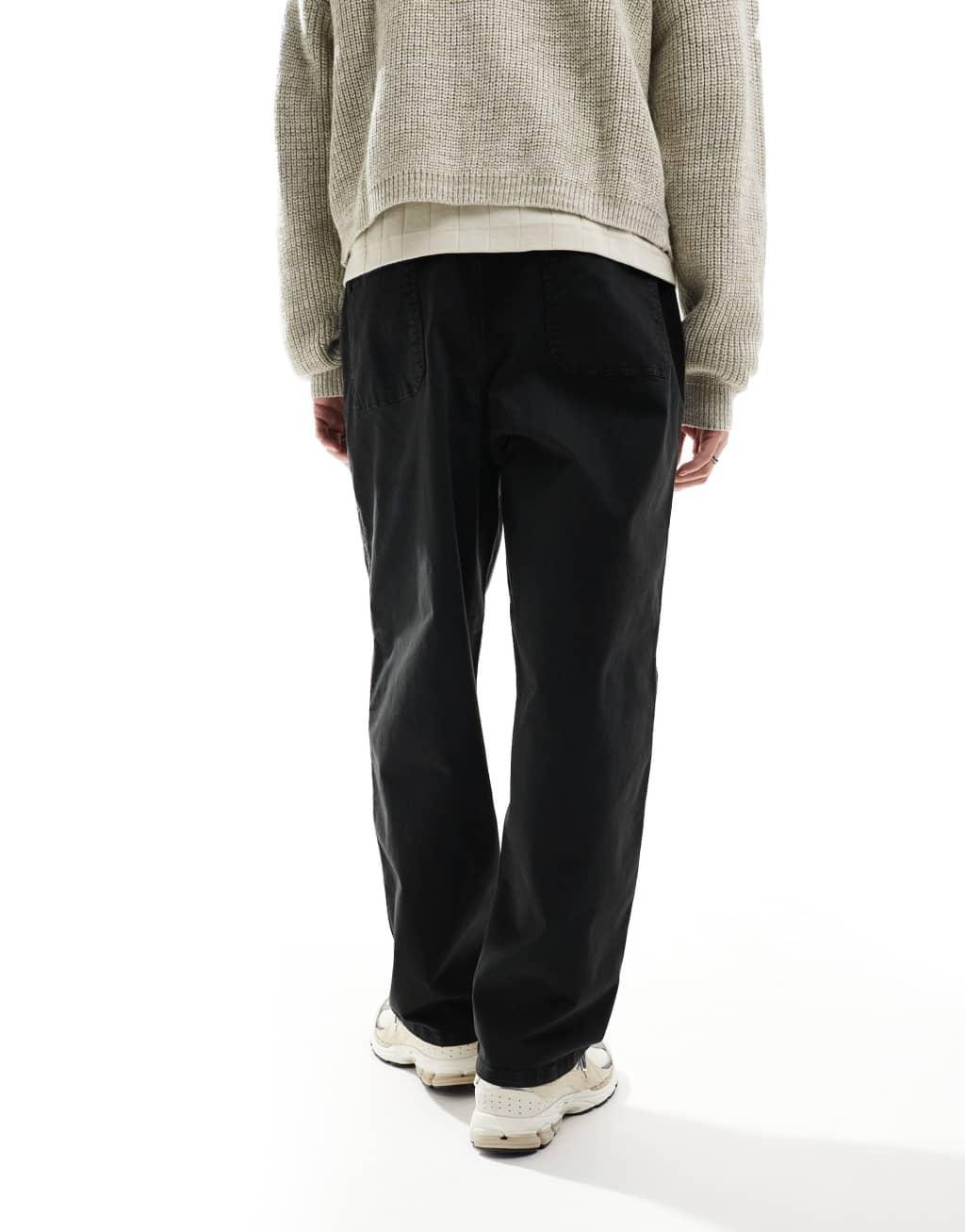 River Island wide leg cargo pants in black Product Image