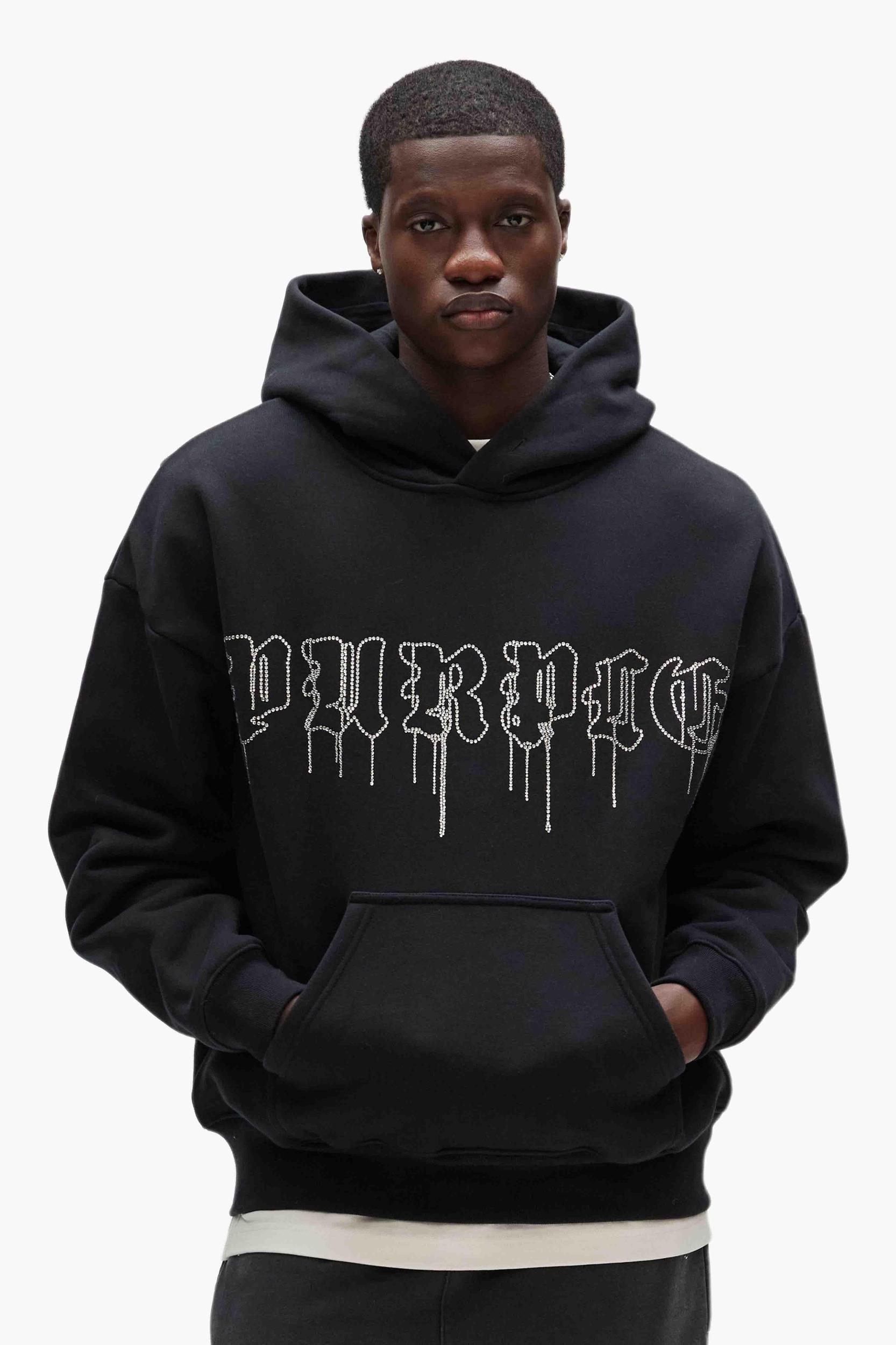Crystal Gothic Drip Hoodie Male Product Image