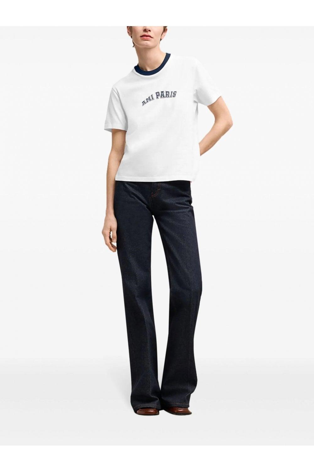 AMI ALEXANDRE MATTIUSSI Ami Paris Organic Cotton Logo Graphic T-shirt In White Product Image