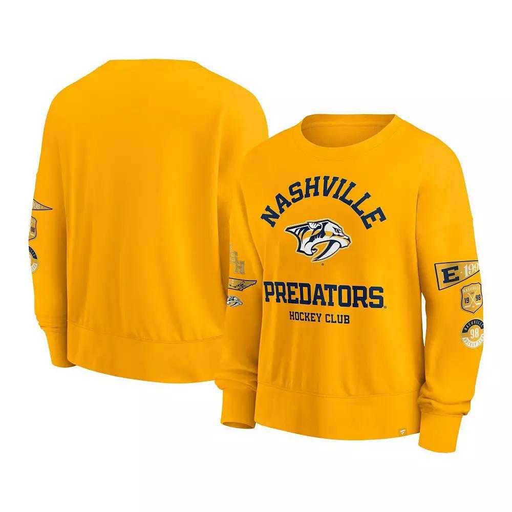 Women's Fanatics Gold Nashville Predators Go Team Pullover Sweatshirt, Size: Large, Pdt Gold Product Image