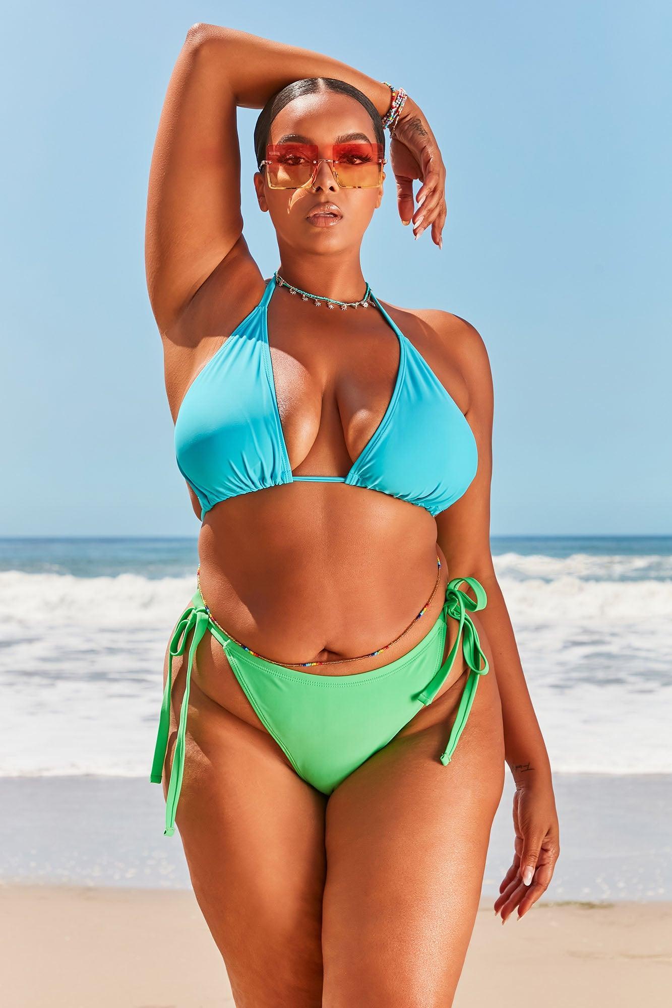 Maui Mix And Match Side Tie Bikini Bottom - Kelly Green Product Image
