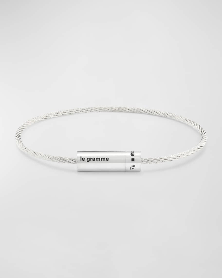 Mens Polished Sterling Silver Cable Bracelet Product Image