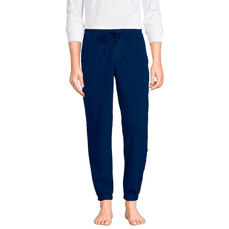 Mens Lands End Fleece Lounge Jogger Pants Warm Grey Product Image