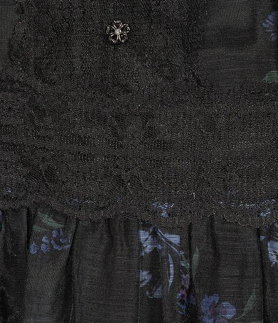 Layered With Love Harper Long Sleeve V-Neck Printed Trim Detailing Mini Dress Product Image