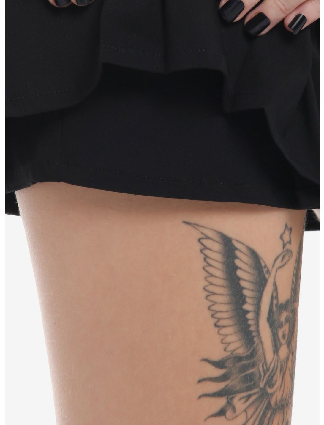 Black Pleated Micro Skort Product Image