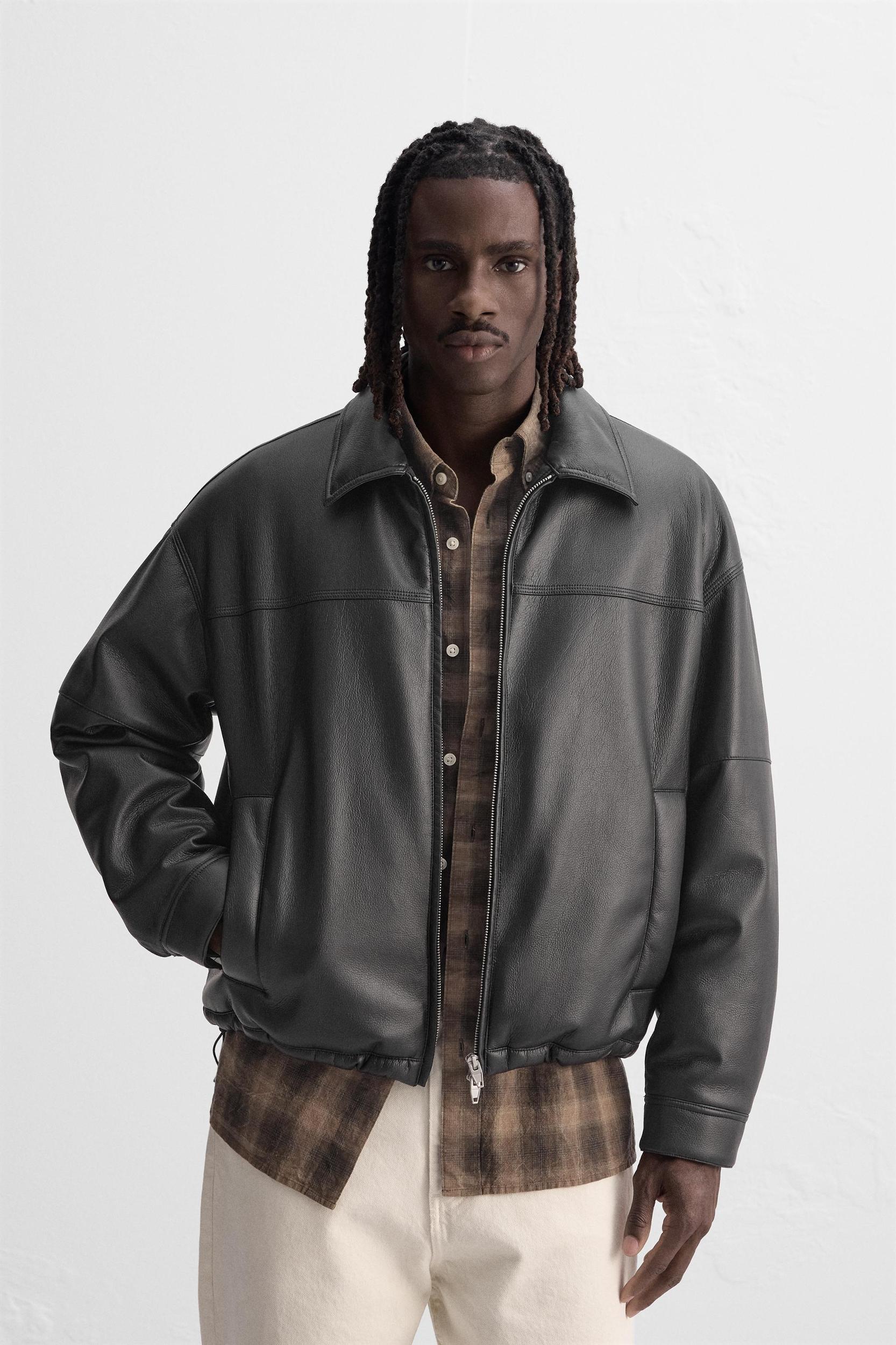 PADDED FAUX LEATHER JACKET Product Image