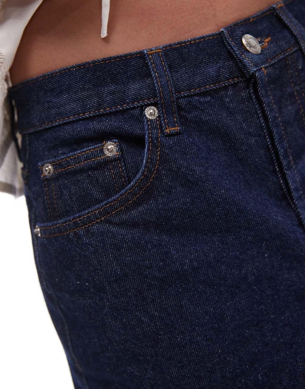 Topshop denim Editor Shorts in rinse indigo Product Image