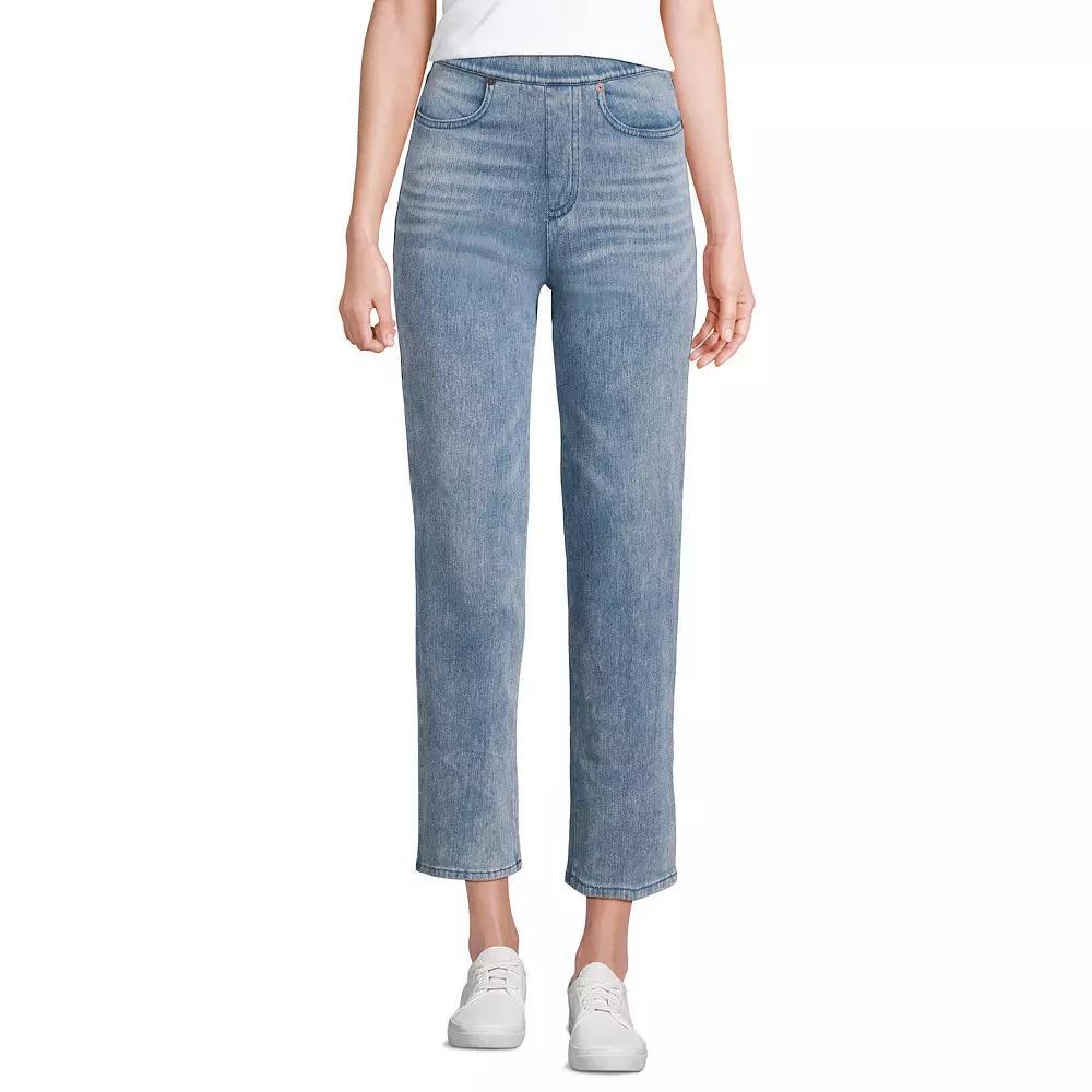 Petite Lands' End High Rise Pull On Denim Crop Pants, Women's, Size: Large Petite, Light Brook Product Image