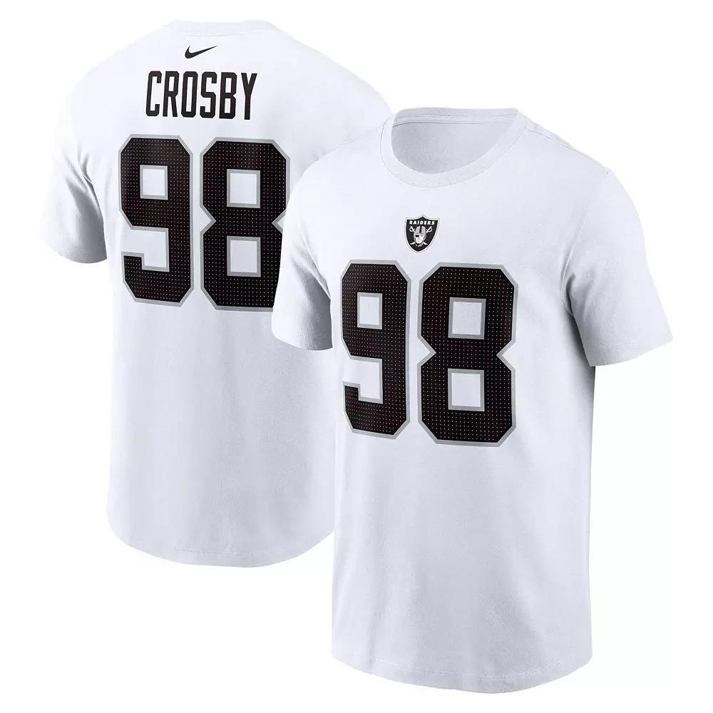 Men's Nike Maxx Crosby White Las Vegas Raiders Player Name & Number T-Shirt, Size: XL, Lvr White Product Image