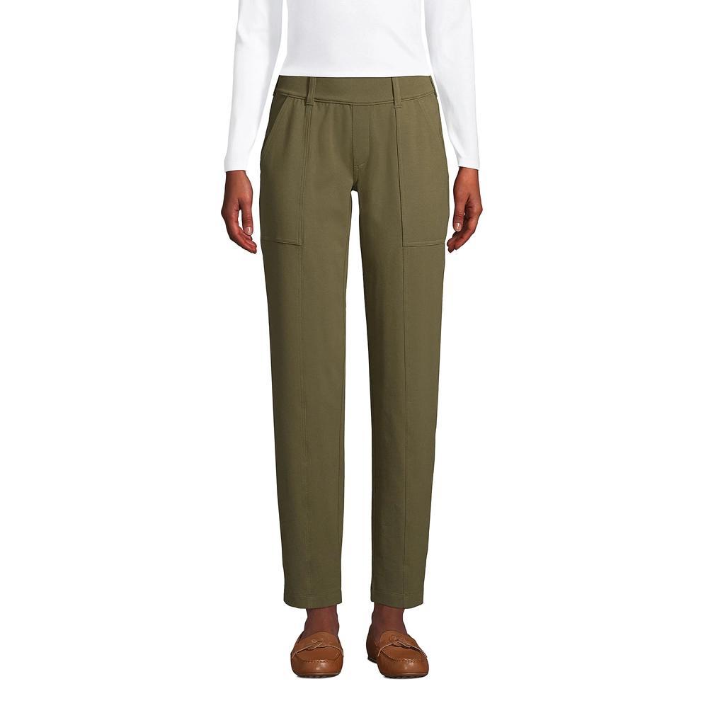 Womens Lands End Starfish Pull-On Utility Ankle Pants Green Moss Product Image