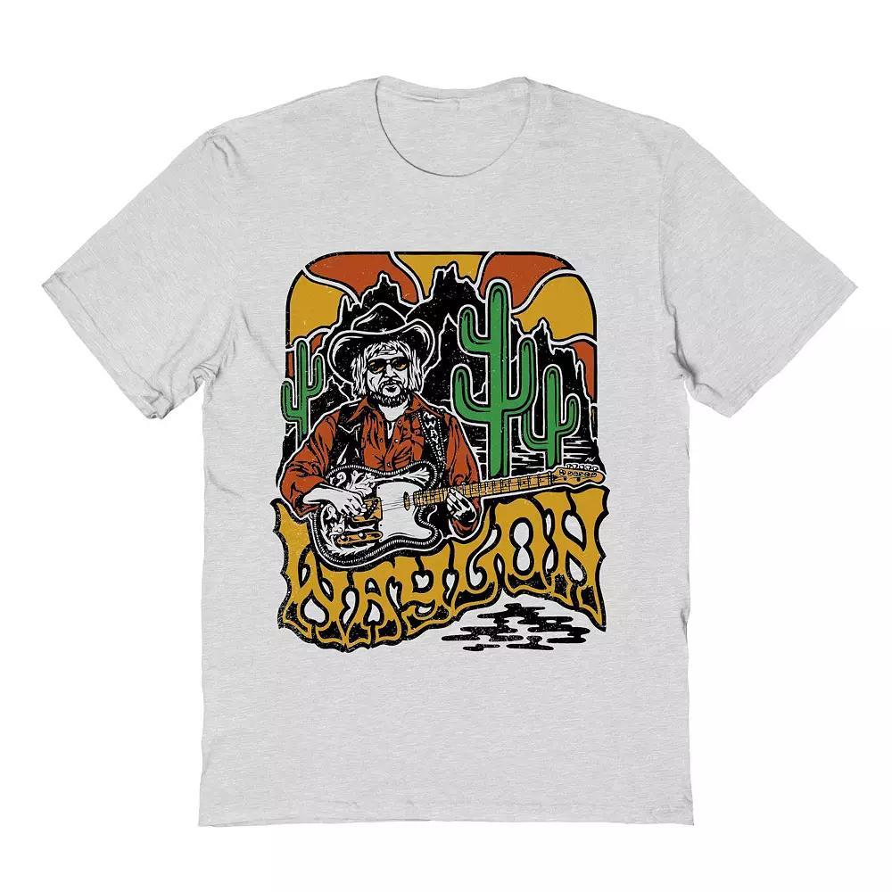 Men's Waylon Jennings Desert Graphic Tee, Size: Large, Ash Gray Product Image