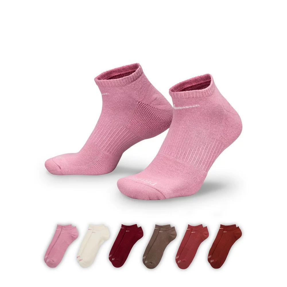 Women's Nike 6-Pack Everyday Plus Cushioned Training No-Show Socks, Size: Medium, Elemental Pink Team Product Image