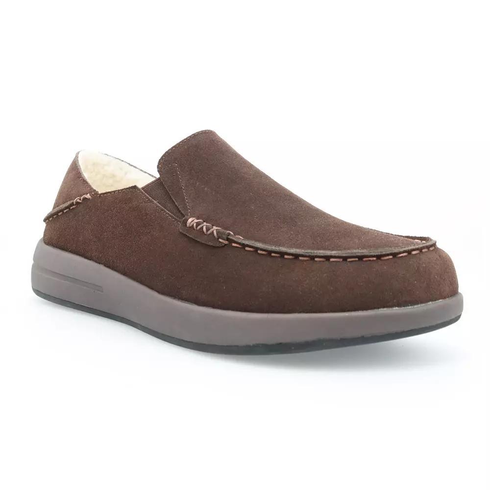 Propet Edsel Men's Suede Moccasin Slippers, Size: 13, Black Product Image