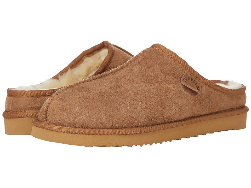 Mens Fireside by Dearfoams Grafton Genuine Shearling Clog Slippers, Womens Brown Product Image