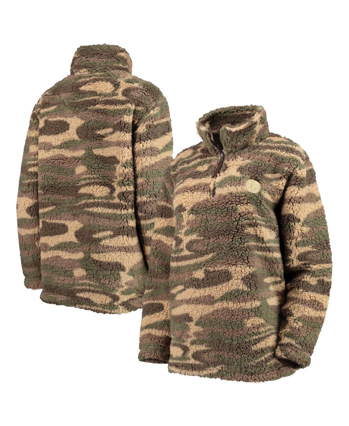 Women's G-III Sports by Carl Banks Camo New York Rangers Sherpa Quarter-Zip Jacket, Size: Large, Ran Green Product Image