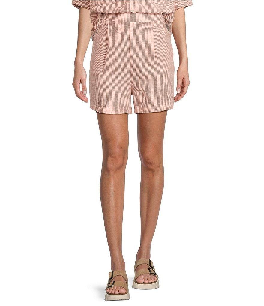 Copper Key Linen Stripe Coordinating Pull On Shorts Product Image